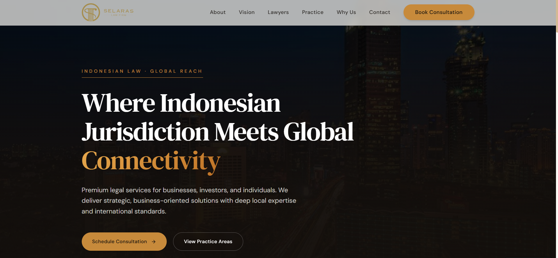 Selaras Law Firm desktop screenshot